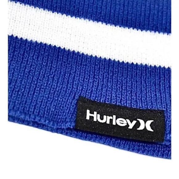 Hurley New York Scarf Royal Blue White Stripe One Size NEW - Picture 3 of 3